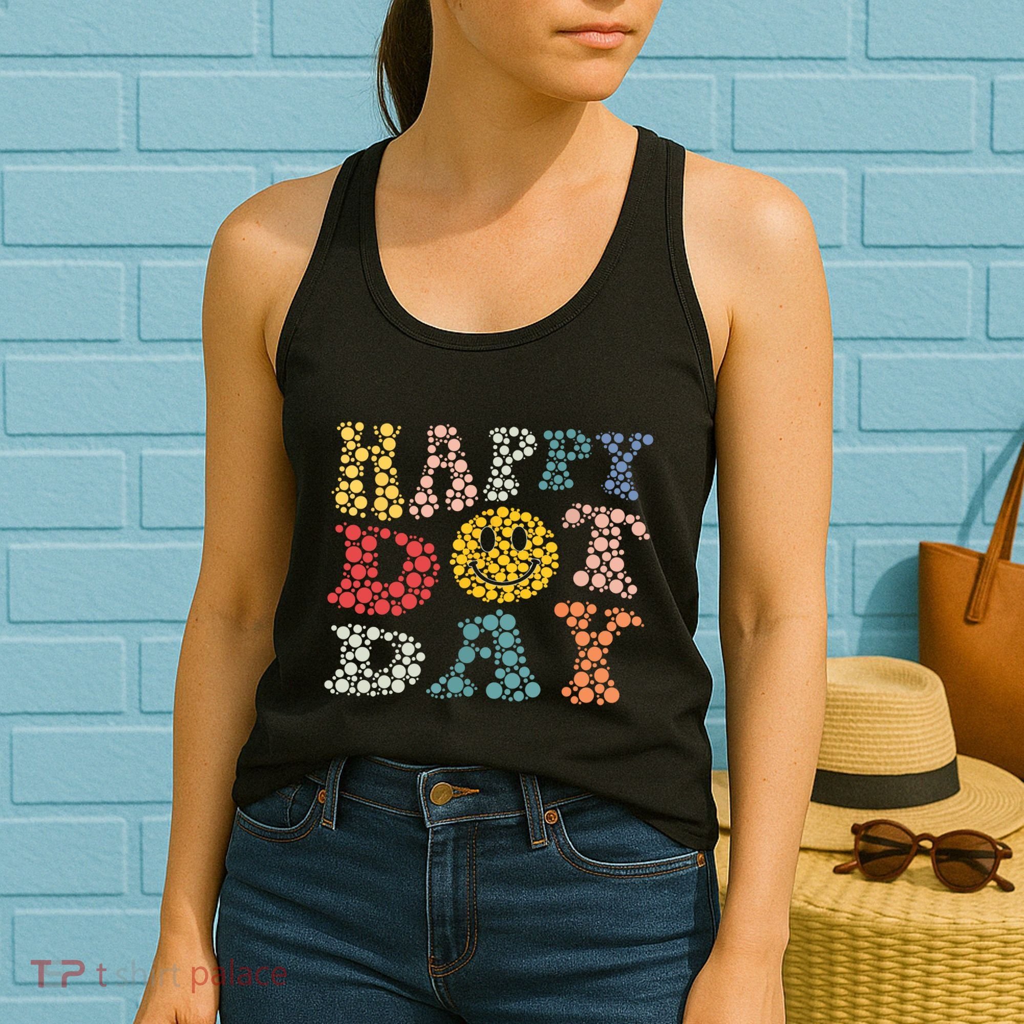 Happy Dot Day Shirts For Teacher Smile Face Women's Tank Top