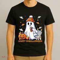 Happy Diwalloween Diwali Halloween Indian Hindu Festival T-Shirt thumb 3