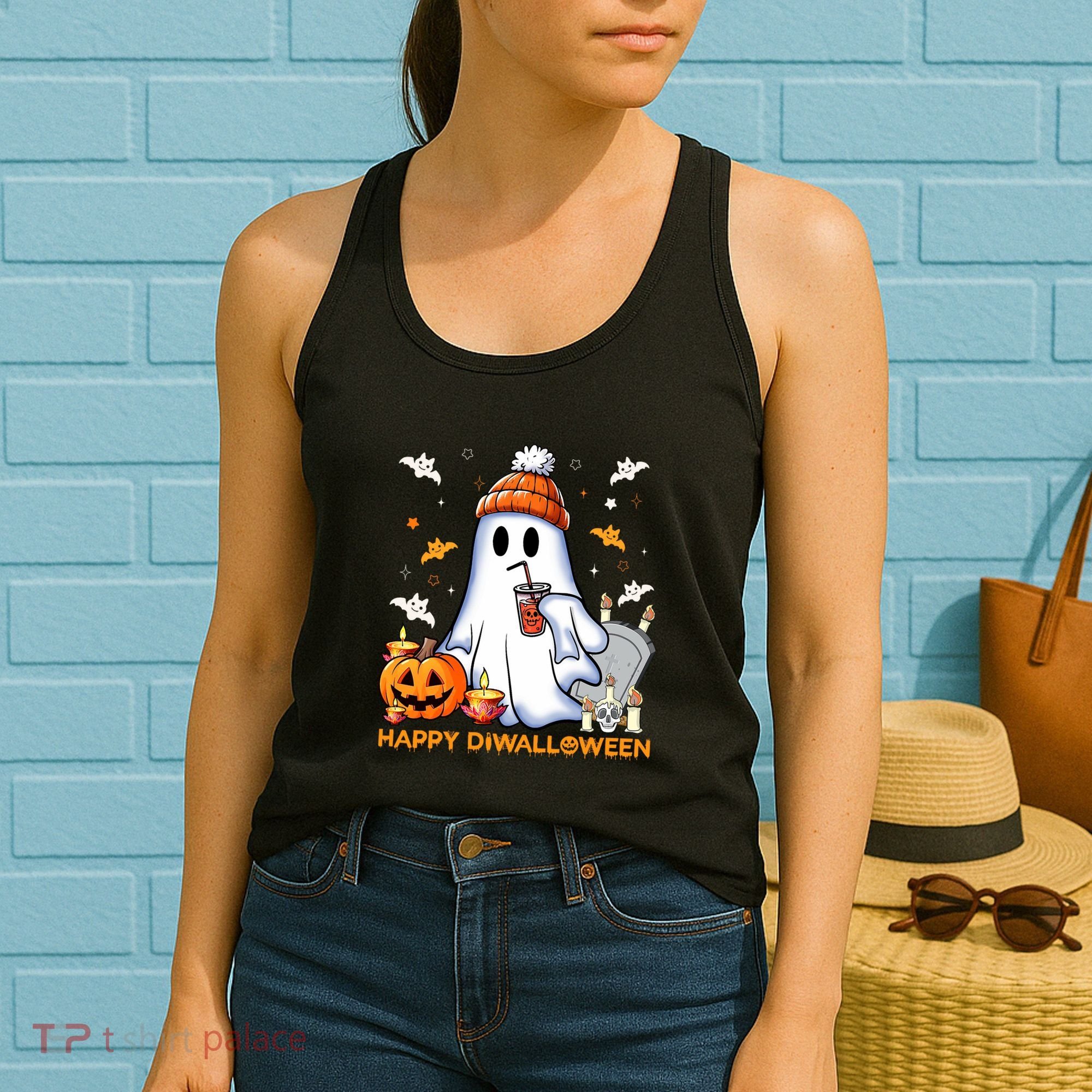 Happy Diwalloween Diwali Halloween Indian Hindu Festival Women's Tank Top