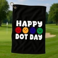 Happy Dot Day Golf Towel thumb 1