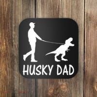 Husky Dad Dinosaur Siberian Husky Dog Owner Funny Father Day Coaster thumb 0