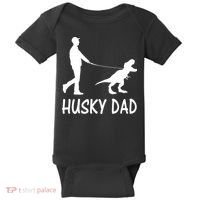 Husky Dad Dinosaur Siberian Husky Dog Owner Funny Father Day Baby Bodysuit thumb 0