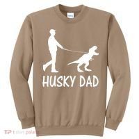 Husky Dad Dinosaur Siberian Husky Dog Owner Funny Father Day Sweatshirt thumb 0