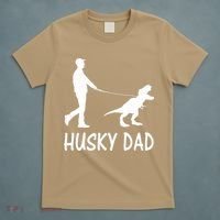 Husky Dad Dinosaur Siberian Husky Dog Owner Funny Father Day T-Shirt thumb 5