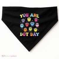 Happy Dot Day Teacher Smile Face USA-Made Doggie Bandana thumb 0