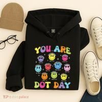 Happy Dot Day Teacher Smile Face Hoodie thumb 4
