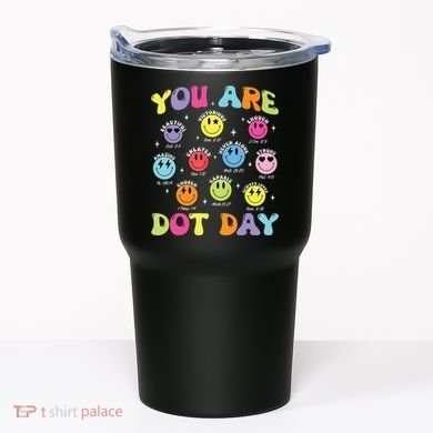 Happy Dot Day Teacher Smile Face Tumbler