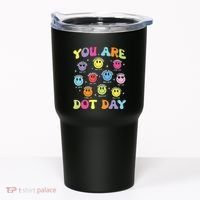 Happy Dot Day Teacher Smile Face Tumbler thumb 0