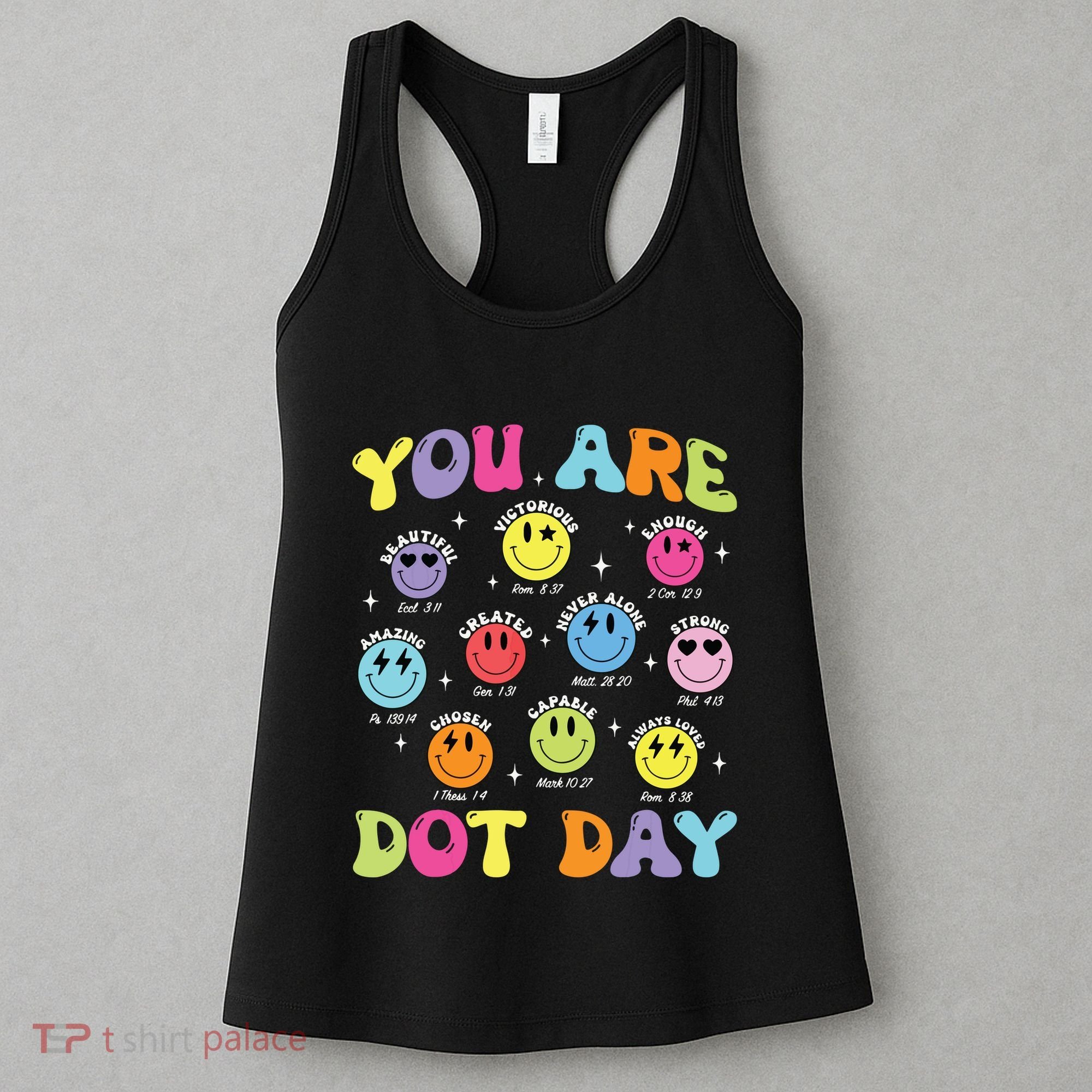Happy Dot Day Teacher Smile Face Women's Tank Top