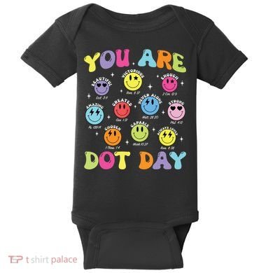 Happy Dot Day Teacher Smile Face Baby Bodysuit