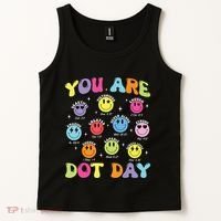 Happy Dot Day Teacher Smile Face Tank Top thumb 2