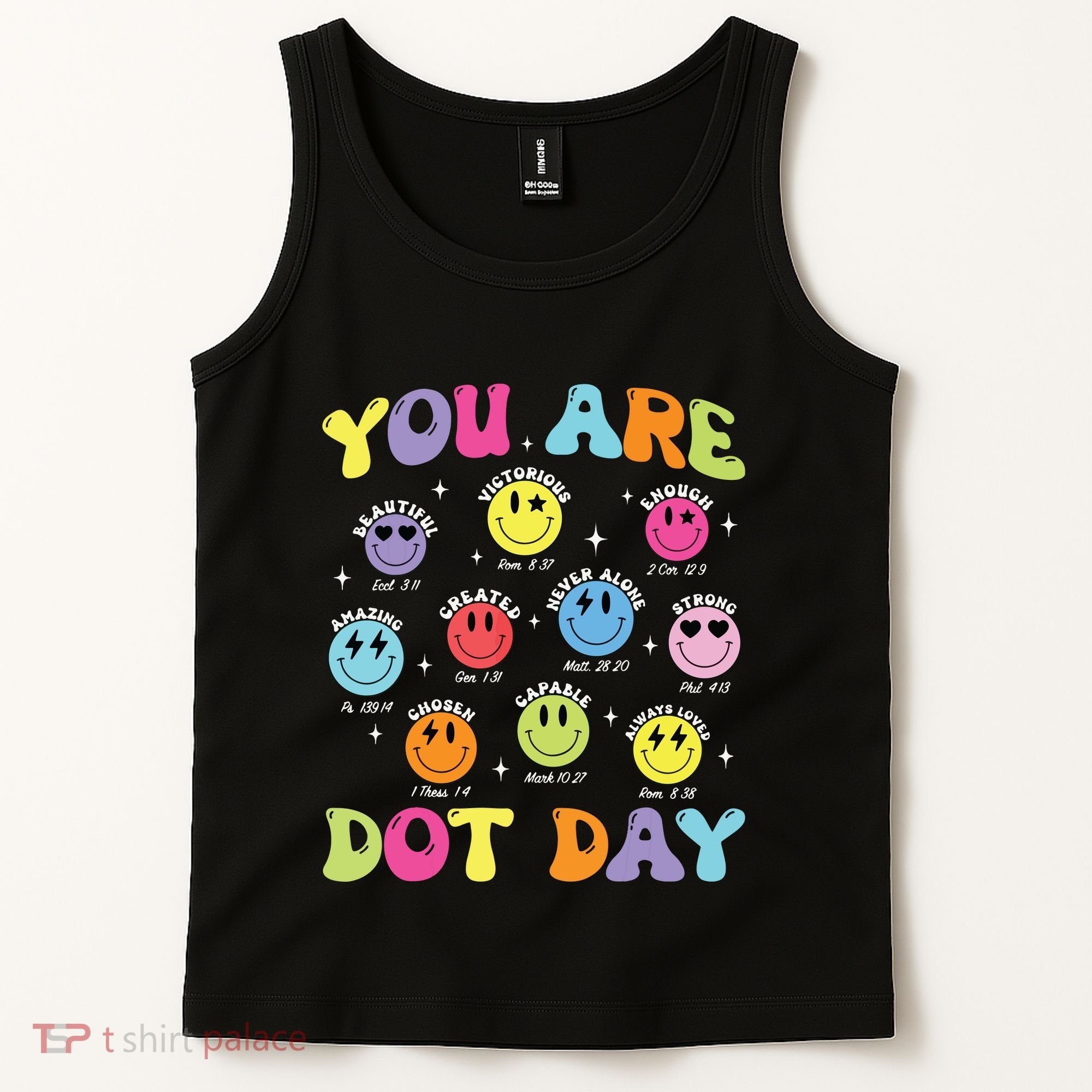 Happy Dot Day Teacher Smile Face Tank Top