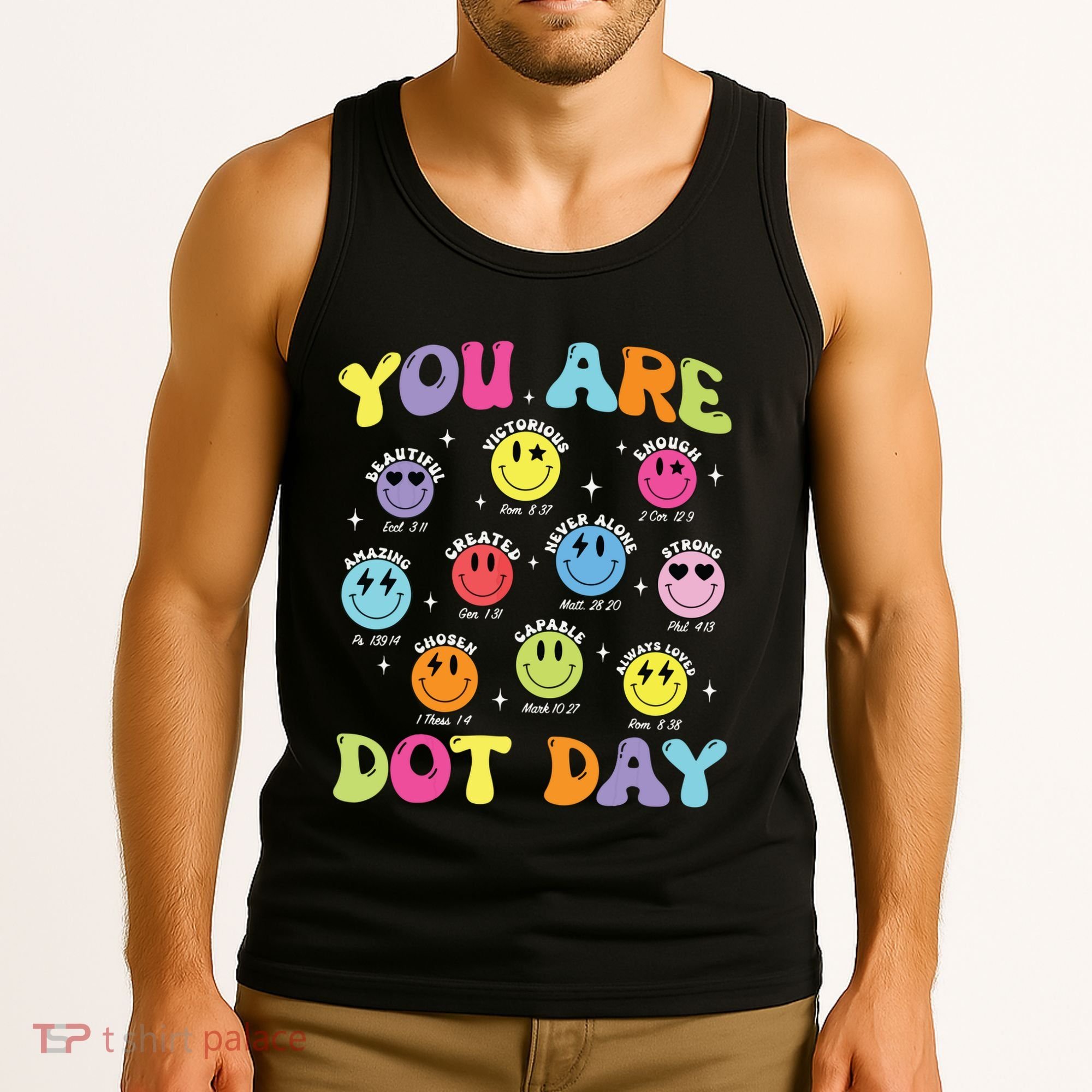 Happy Dot Day Teacher Smile Face Tank Top