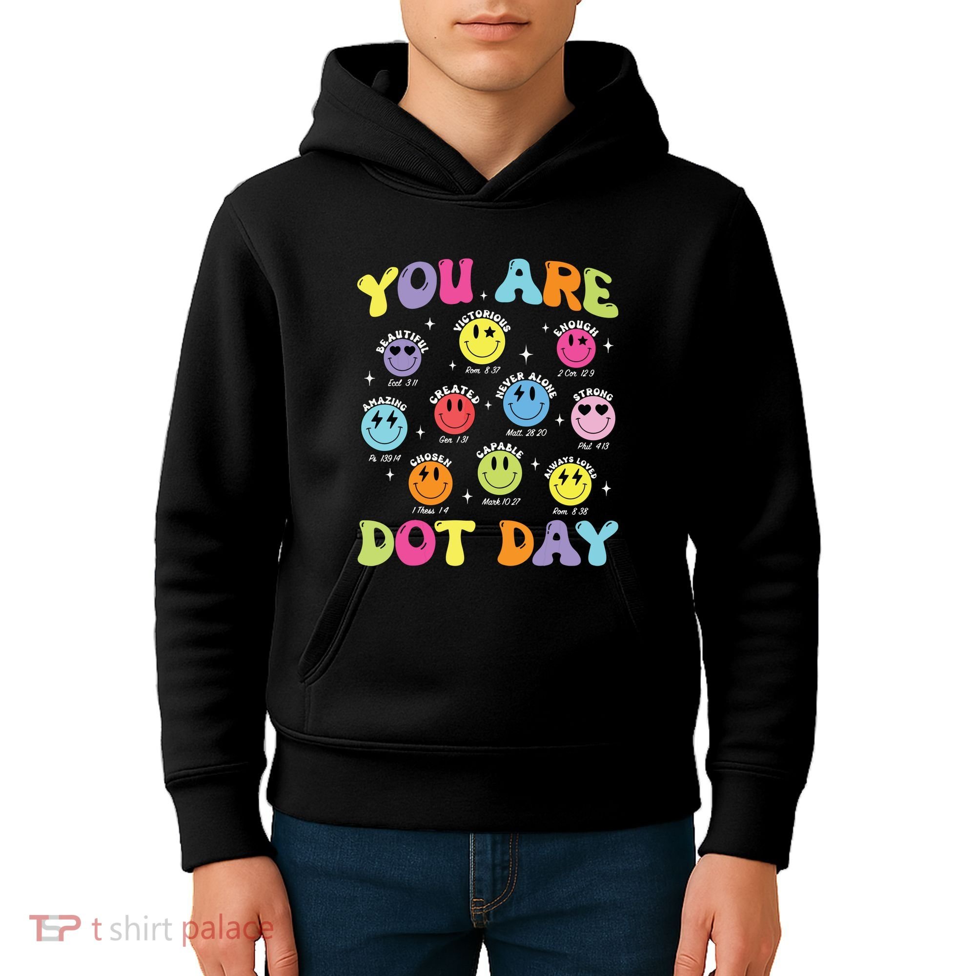 Happy Dot Day Teacher Smile Face Kids Hoodie