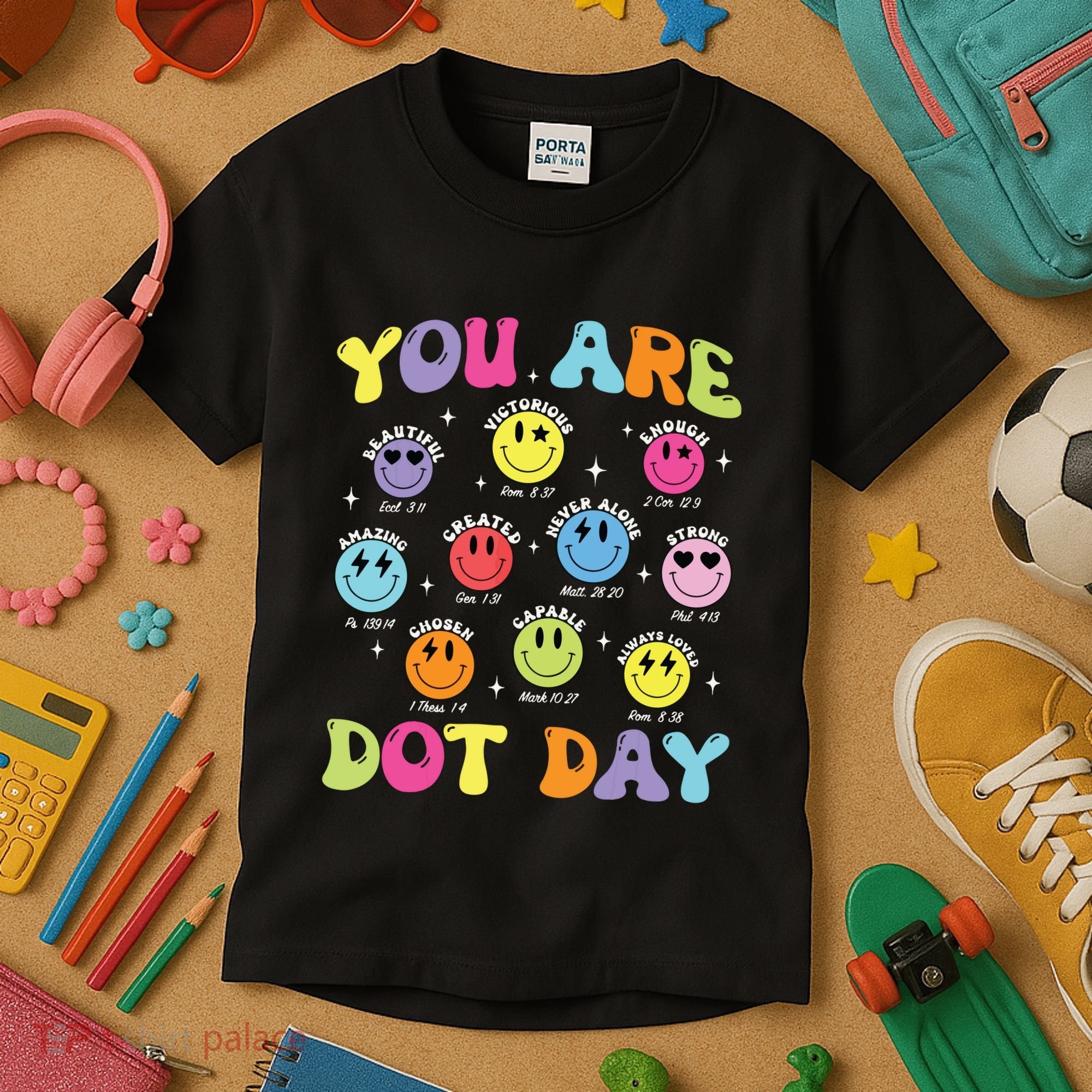 Happy Dot Day Teacher Smile Face Kids T-Shirt