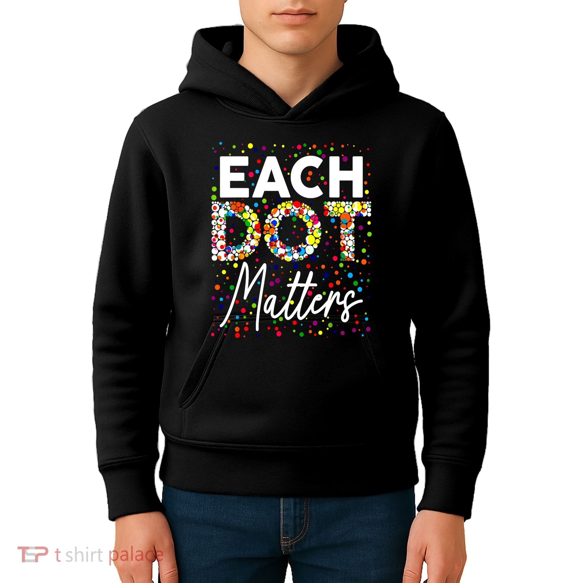 Happy Dot Day Each Dot Matters Polka Dot Lover Gift Kids Hoodie