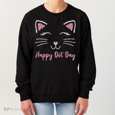 Happy Dot Day Cat Lover Woman Cute Dot Cat Gift Women's Sweatshirt