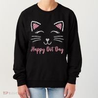 Happy Dot Day Cat Lover Woman Cute Dot Cat Gift Women's Sweatshirt thumb 0