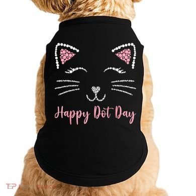 Happy Dot Day Cat Lover Woman Cute Dot Cat Gift Doggie Tank