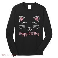Happy Dot Day Cat Lover Woman Cute Dot Cat Gift Long Sleeve Shirt thumb 0
