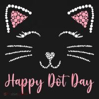Happy Dot Day Cat Lover Woman Cute Dot Cat Gift V-Neck T-Shirt thumb 3