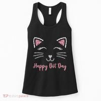 Happy Dot Day Cat Lover Woman Cute Dot Cat Gift Women's Tank Top thumb 0