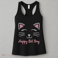 Happy Dot Day Cat Lover Woman Cute Dot Cat Gift Women's Tank Top thumb 3