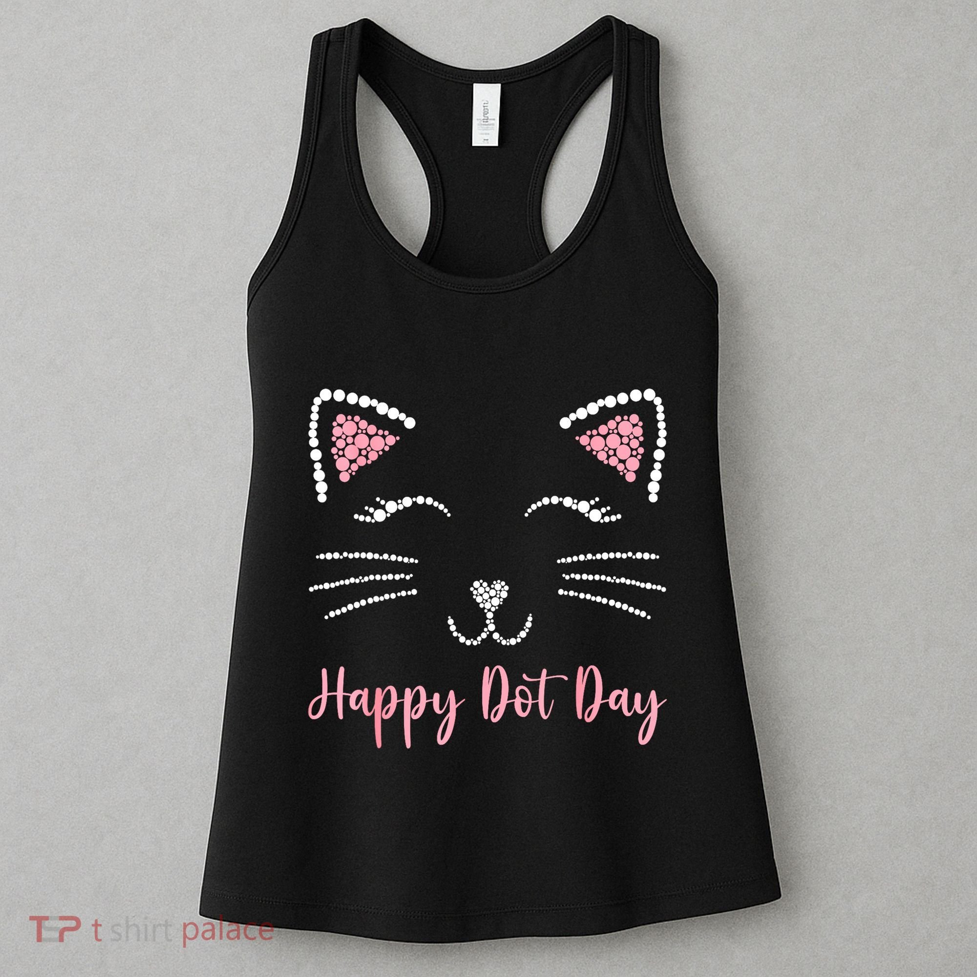 Happy Dot Day Cat Lover Woman Cute Dot Cat Gift Women's Tank Top