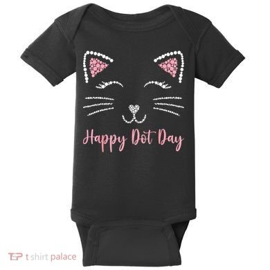 Happy Dot Day Cat Lover Woman Cute Dot Cat Gift Baby Bodysuit