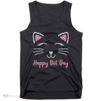 Happy Dot Day Cat Lover Woman Cute Dot Cat Gift Tank Top thumb 0