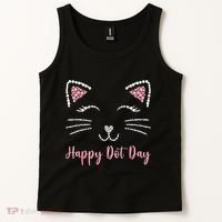 Happy Dot Day Cat Lover Woman Cute Dot Cat Gift Tank Top thumb 2