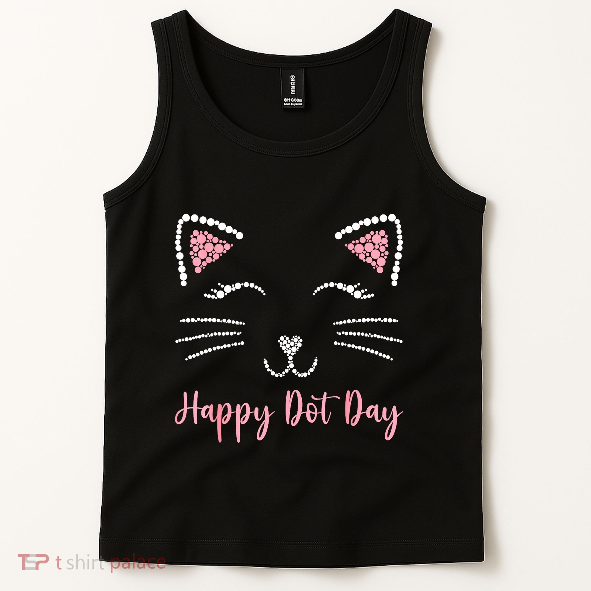 Happy Dot Day Cat Lover Woman Cute Dot Cat Gift Tank Top