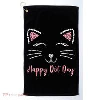 Happy Dot Day Cat Lover Woman Cute Dot Cat Gift Golf Towel thumb 0