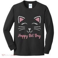 Happy Dot Day Cat Lover Woman Cute Dot Cat Gift Kids Long Sleeve Shirt thumb 0