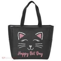 Happy Dot Day Cat Lover Woman Cute Dot Cat Gift Tote Bag thumb 0