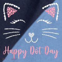 Happy Dot Day Cat Lover Woman Cute Dot Cat Gift Raglan Baseball Sleeve Shirt thumb 2