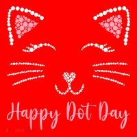 Happy Dot Day Cat Lover Woman Cute Dot Cat Gift Santa Hat thumb 1