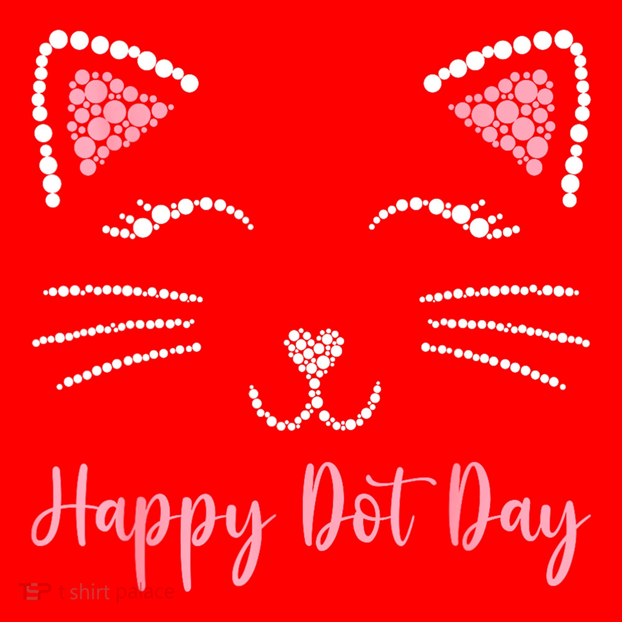 Happy Dot Day Cat Lover Woman Cute Dot Cat Gift Santa Hat