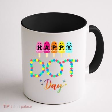 Happy Dot Day Colorful Coffee Mug back