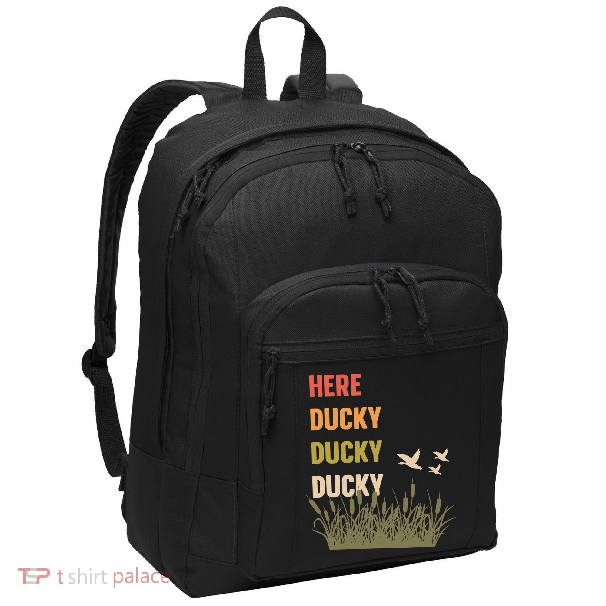 Here Ducky Ducky Ducky Funny Duck Call For Duck Hunters Port Authority Basic Backpack