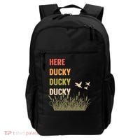 Here Ducky Ducky Ducky Funny Duck Call For Duck Hunters Backpack thumb 0