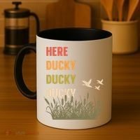 Here Ducky Ducky Ducky Funny Duck Call For Duck Hunters Coffee Mug thumb 4