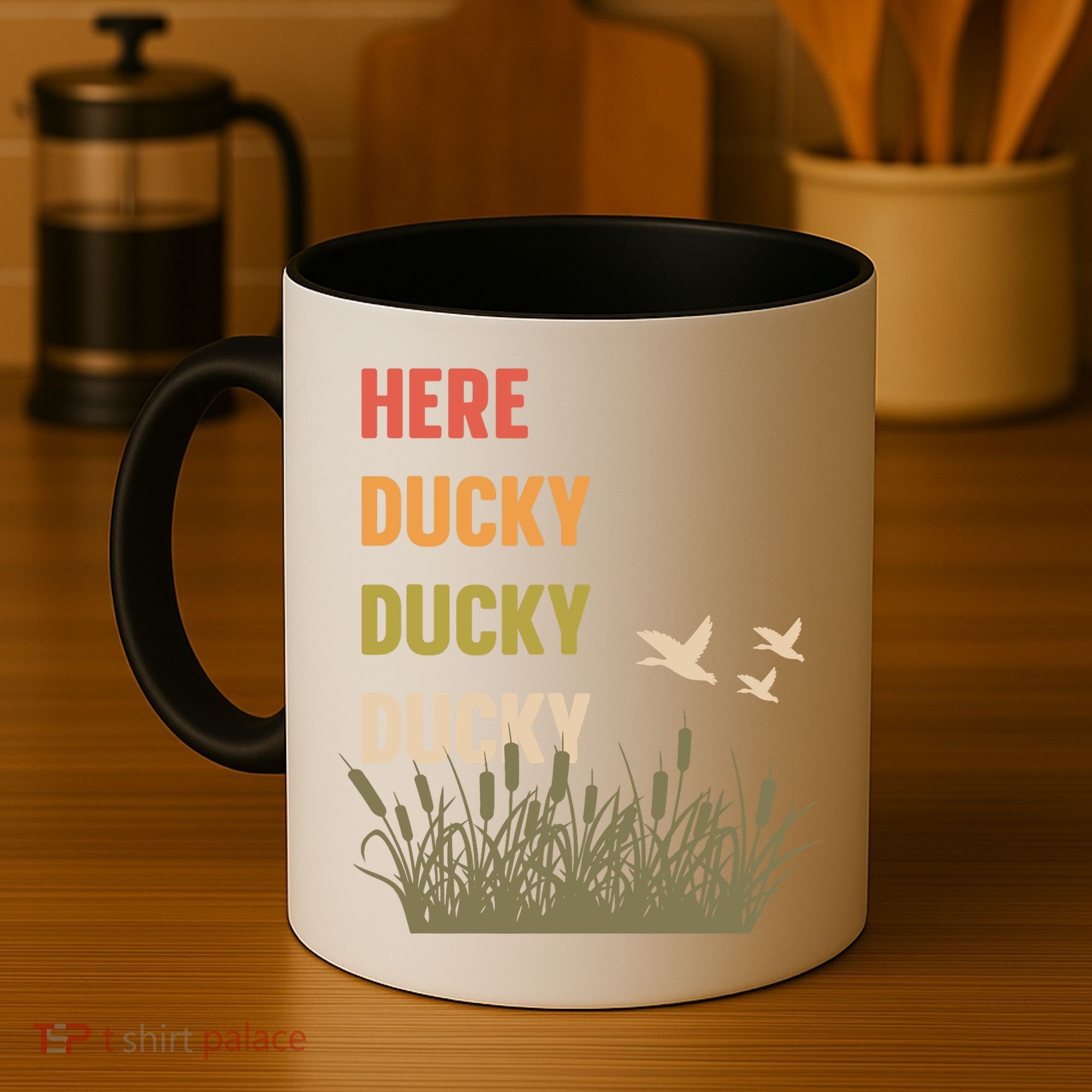 Here Ducky Ducky Ducky Funny Duck Call For Duck Hunters Coffee Mug