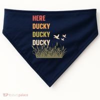 Here Ducky Ducky Ducky Funny Duck Call For Duck Hunters USA-Made Doggie Bandana thumb 0