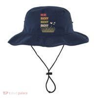 Here Ducky Ducky Ducky Funny Duck Call For Duck Hunters Bucket Hat thumb 0