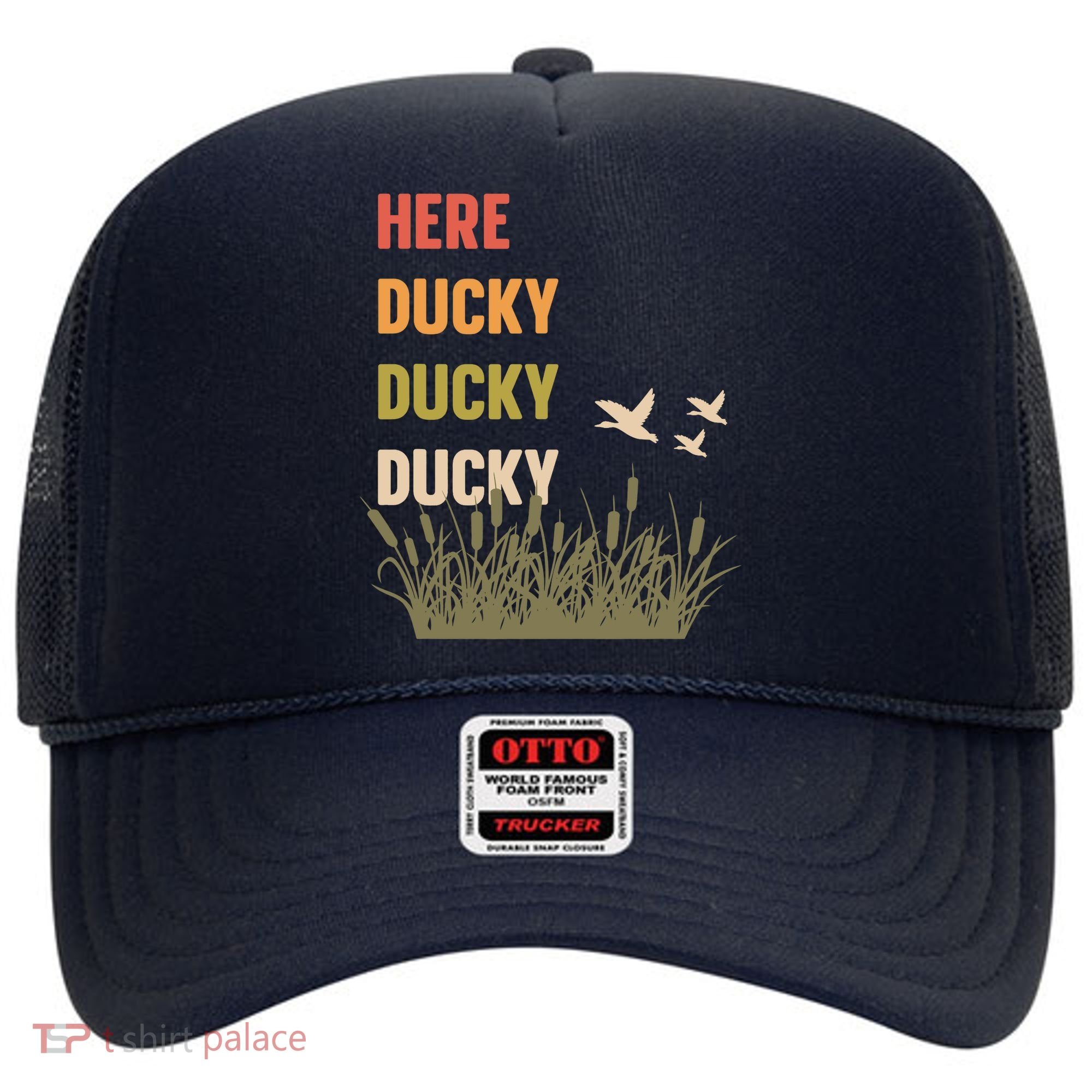 Here Ducky Ducky Ducky Funny Duck Call For Duck Hunters Hat