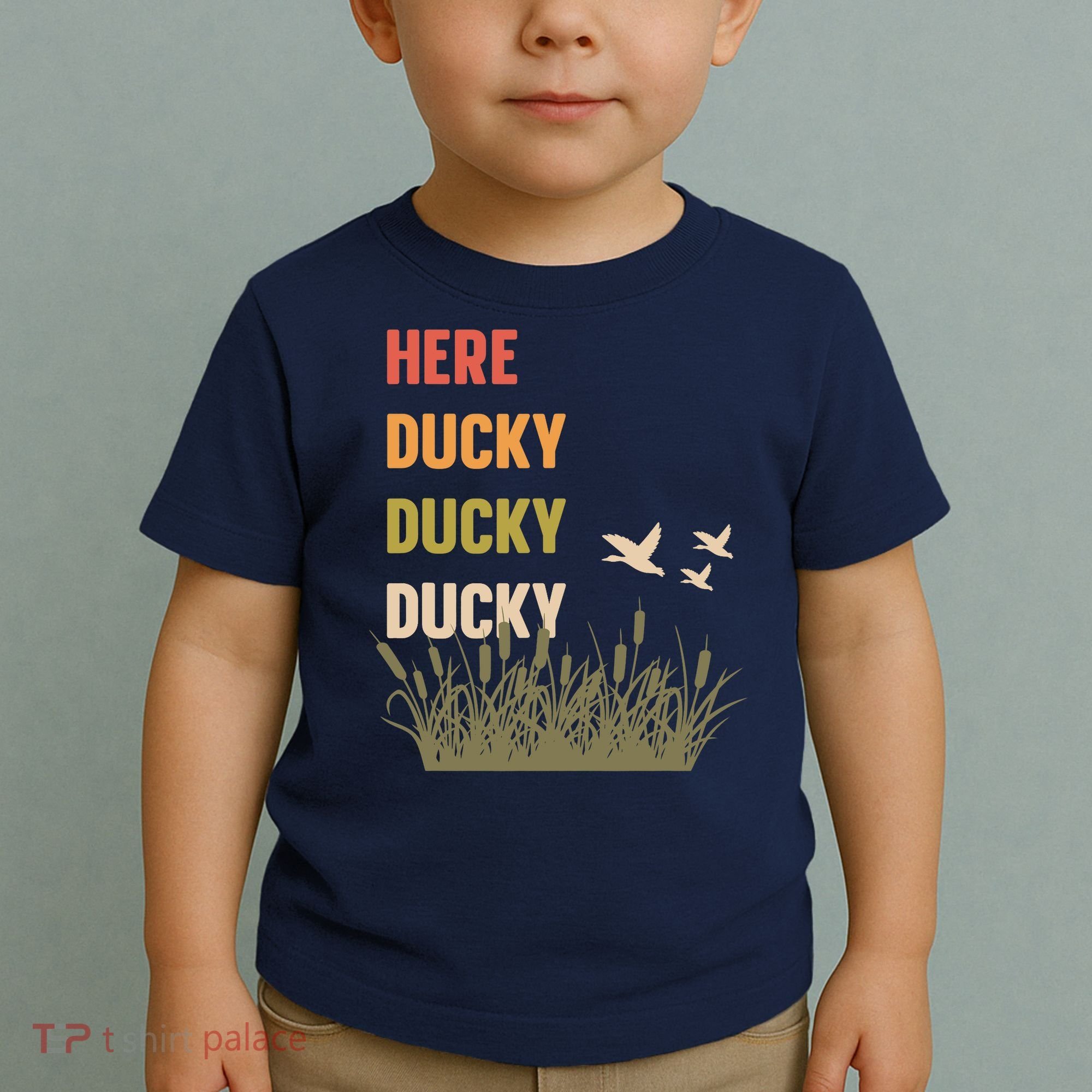 Here Ducky Ducky Ducky Funny Duck Call For Duck Hunters Toddler T-Shirt