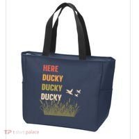 Here Ducky Ducky Ducky Funny Duck Call For Duck Hunters Tote Bag thumb 3