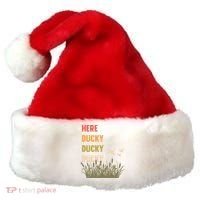 Here Ducky Ducky Ducky Funny Duck Call For Duck Hunters Santa Hat thumb 0