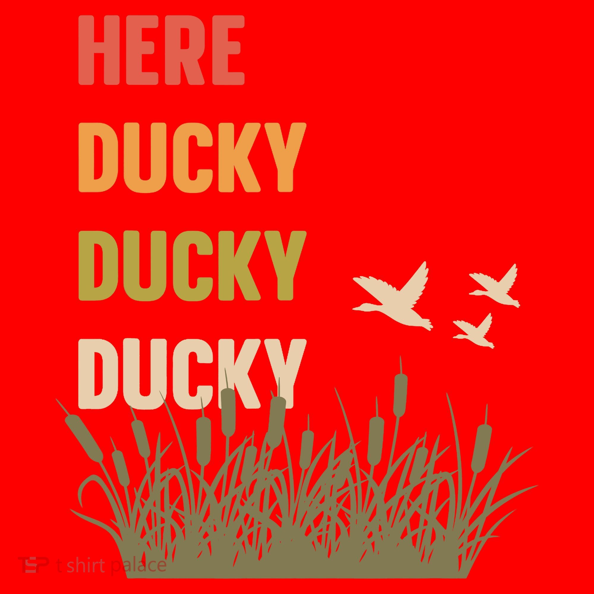 Here Ducky Ducky Ducky Funny Duck Call For Duck Hunters Santa Hat